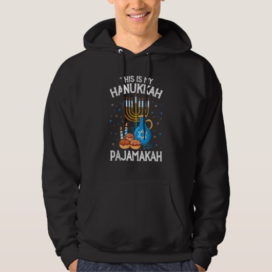 This Is My Hanukkah Pajamakah Chanukah Pajama Hoodie (Voorkant)