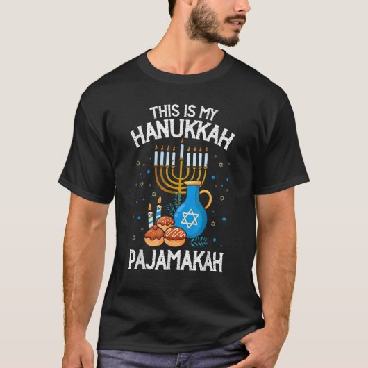This Is My Hanukkah Pajamakah Chanukah Pajama T-shirt (Voorkant)