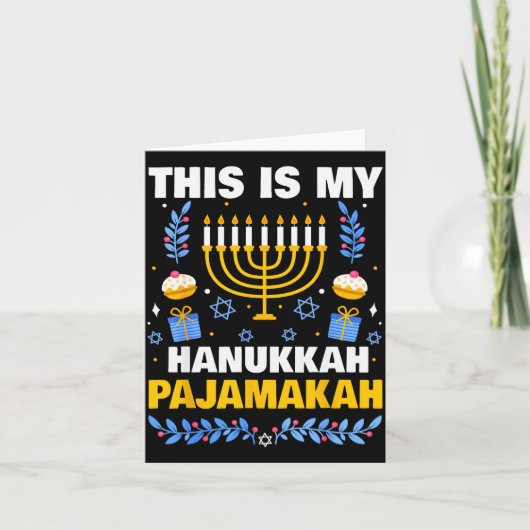 This Is My Hanukkah Pajamakah For Jewish Christmas Kaart (Voorkant)