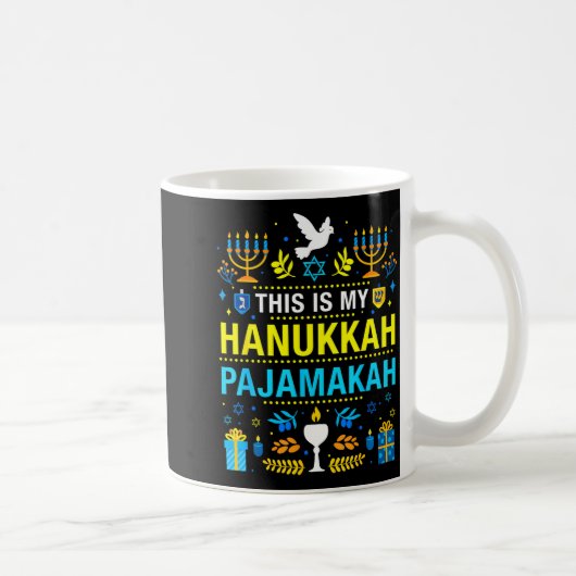 This Is My Hanukkah Pajamakah For Jewish Christmas Koffiemok (Rechts)
