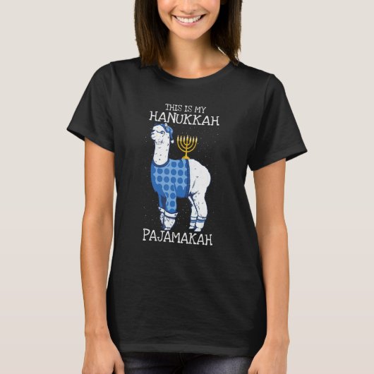 This is My Hanukkah Pajamakah Llama Menorah  Pajam T-shirt (Voorkant)