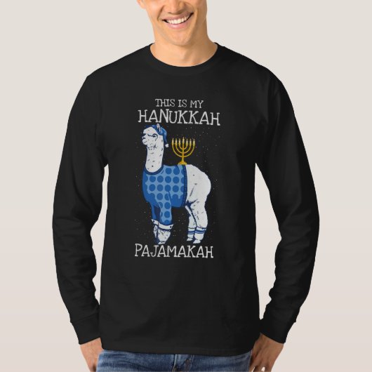 This is My Hanukkah Pajamakah Llama Menorah Pajam T-shirt (Voorkant)