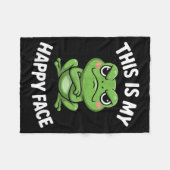 This Is My Happy Face Funny Angry Frog Humor  Fleece Deken (Voorkant (Horizontaal))