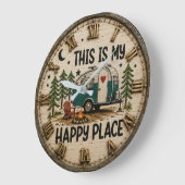 This Is My Happy Place Cabin & Camper Gift Grote Klok (Hoek)