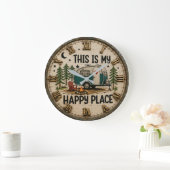 This Is My Happy Place Cabin & Camper Gift Grote Klok (Huis)