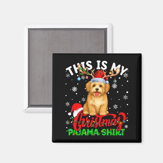 This Is My Havanese Dog Ugly Christmas Pajama Swea Magneet (Voorkant / Achterkant)