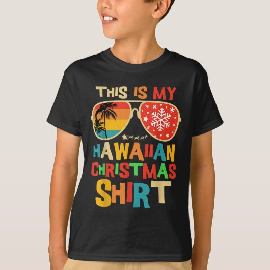 This Is My Hawaiian Christmas Pajama Matching Fami T-shirt (Voorkant)