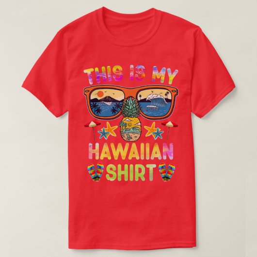 This Is My Hawaiian Luau Aloha Hawaii Beach Pinea T-shirt (Design voorkant)