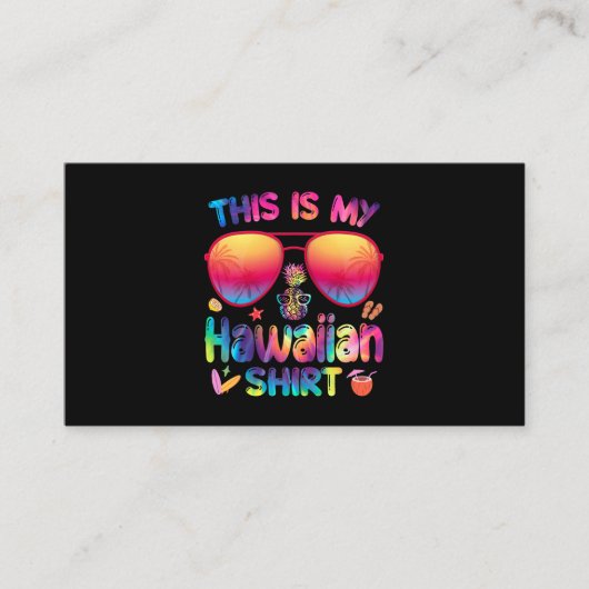 This Is My Hawaiian Shirt Luau Aloha Hawaii Beach Visitekaartje (Voorkant)