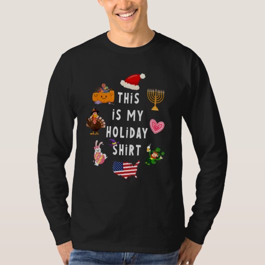 This Is My Holiday  Happy Halloween Thanksgiving X T-shirt (Voorkant)