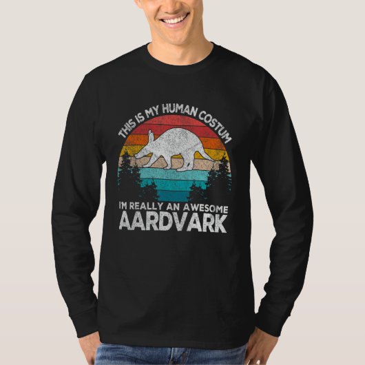 This Is My Human Costum Retro Aardvark  Aardvark T-shirt (Voorkant)