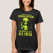 This Is My Human Costume - Funny Alien Halloween  T-shirt (Voorkant)