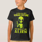 This Is My Human Costume - Funny Alien Halloween  T-shirt (Voorkant)