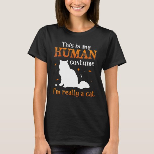THis is my human costume I`m Really A Cat T-shirt (Voorkant)