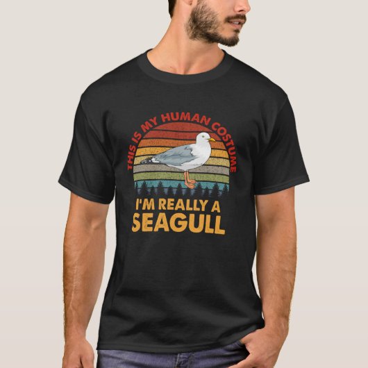 This Is My Human Costume I m Really A Seagull Vint T-shirt (Voorkant)