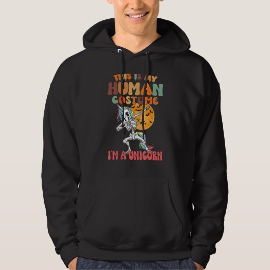 This Is My Human Costume I'm A Dabbing Unicorn Ske Hoodie (Voorkant)