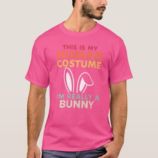 This Is My Human Costume Im Really A Bunny Hallowe T-shirt (Voorkant)
