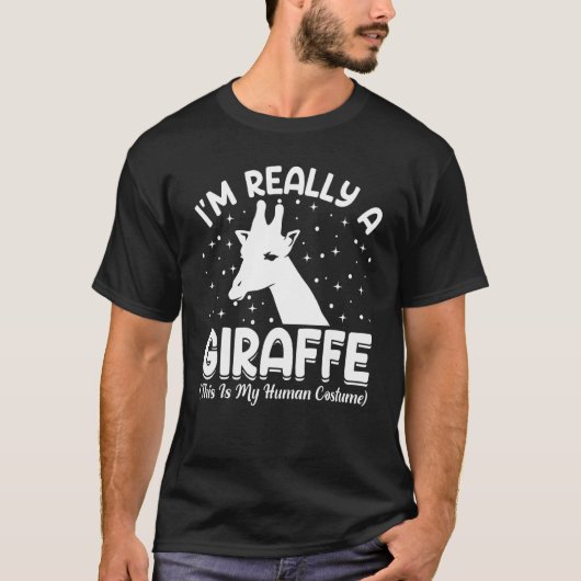 This Is My Human Costume I'm Really A Giraffe Anim T-shirt (Voorkant)
