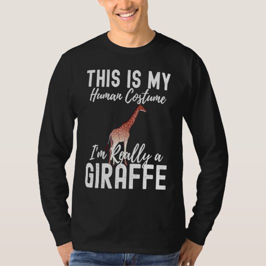 This Is My Human Costume I'm Really A Giraffe Anim T-shirt (Voorkant)