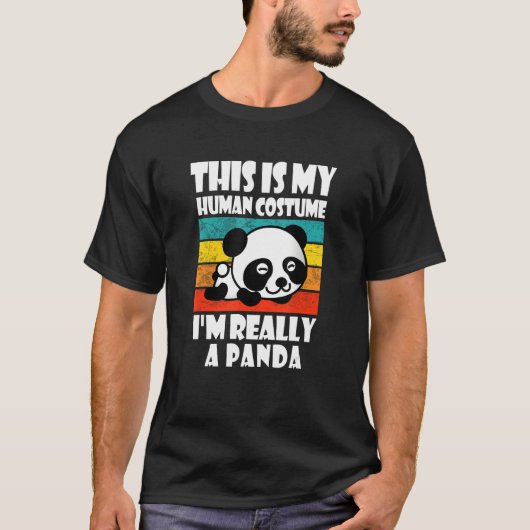This Is My Human Costume I'm Really A Panda  Panda T-shirt (Voorkant)
