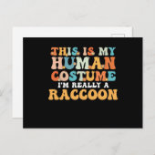 This Is My Human Costume I'm Really A Raccoon Briefkaart (Voorkant / Achterkant)