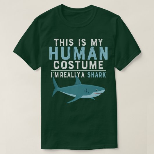 This Is My Human Costume Im Really A Shark Hallowe T-shirt (Design voorkant)