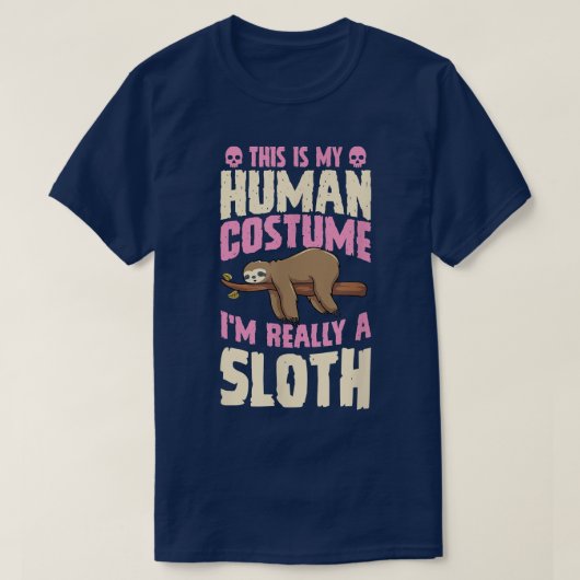 This Is My Human Costume Im Really A Sloth Hallowe T-shirt (Design voorkant)