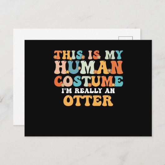 This is My Human Costume I'm Really An Otter Feestdagenkaart (Voorkant / Achterkant)