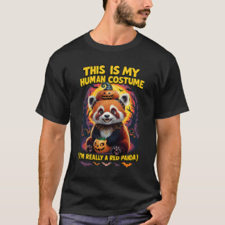 This Is My Human Costume Red Panda Animal Hallowee T-shirt
