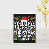 This Is My It's Too Hot Ugly Xmas Sweaters Funny C Kaart (Gele Bloem)