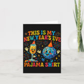 This Is My New Year’s Eve Pajama Funny Retro Gift  Kaart (Voorkant)