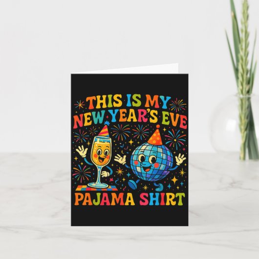 This Is My New Year’s Eve Pajama Funny Retro Gift  Kaart (Voorkant)