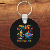This Is My New Year’s Eve Pajama Funny Retro Gift  Sleutelhanger (Voorkant)