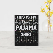 This Is My New Year's Eve Pajama Shirt Lights Men  Kaart (Gele Bloem)