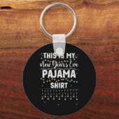 This Is My New Year's Eve Pajama Shirt Lights Men Sleutelhanger (Voorkant)