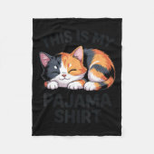 This Is My Pajama Funny Calico Cat  Fleece Deken (Voorkant)