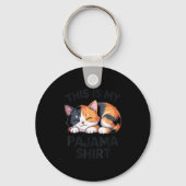 This Is My Pajama Funny Calico Cat  Sleutelhanger (Voorkant)