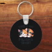This Is My Pajama Funny Calico Cat Sleutelhanger (Voorkant)