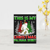This Is My Pajama Shirt Bigfoot Xmas Tree Plaid Ch Kaart (Gele Bloem)