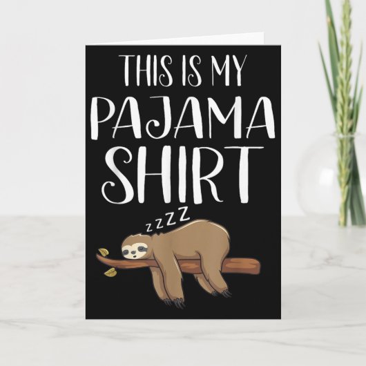 This Is My Pajama Sloth Shirt Funny Sleever Gift Kaart (Voorkant)