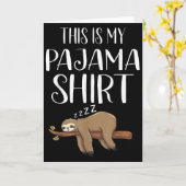 This Is My Pajama Sloth Shirt Funny Sleever Gift Kaart (Gele Bloem)