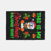 This Is My Penguin Christmas Pajamas Funny Penguin Fleece Deken (Voorkant (Horizontaal))
