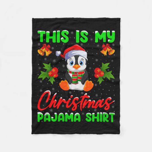 This Is My Penguin Christmas Pajamas Funny Penguin Fleece Deken (Voorkant)
