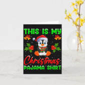 This Is My Penguin Christmas Pajamas Funny Penguin Kaart (Gele Bloem)