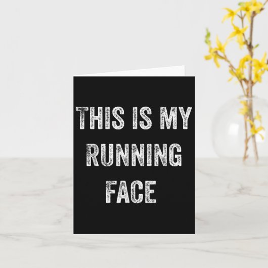 This Is My Running Face Funny Running  Kaart (Gele Bloem)