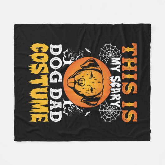 This is My Scary Dog Dad Costume Fleece Deken (Voorkant (Horizontaal))