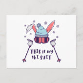 This is my Ski Skiing Rabbit with ski pos Briefkaart (Voorkant)