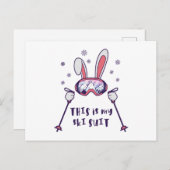 This is my Ski Skiing Rabbit with ski pos Briefkaart (Voorkant / Achterkant)