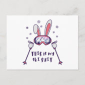 This is my Ski Skiing Rabbit with ski pos Briefkaart (Voorkant)