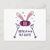 This is my Ski Skiing Rabbit with ski pos Briefkaart (Voorkant)